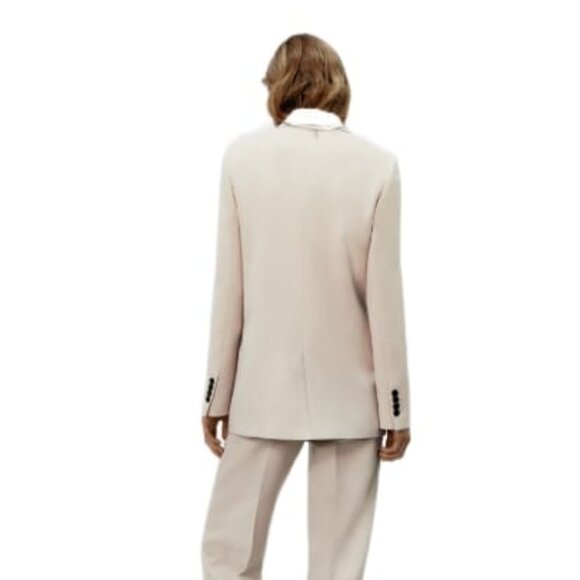 ZARA STRAIGHT BLAZER WITH POCKETS BEIGE | 2761/057/834 SIZE M - Picture 2 of 4